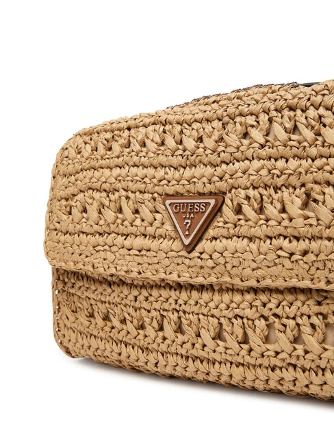 IRENE Gewebte Schultertasche, Umh&auml;ngetasche natur / cognac - Damentaschen