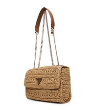 GUESS IRENE Gewebte Schultertasche, Umh&auml;ngetasche natur / cognac - Damentaschen - 4