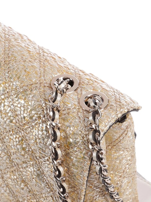 GIULLY 2 Gewebte Schultertasche, Umh&auml;ngetasche Gold - Damentaschen