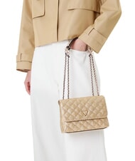 GUESS GIULLY 2 Gewebte Schultertasche, Umh&auml;ngetasche Gold - Damentaschen - 5