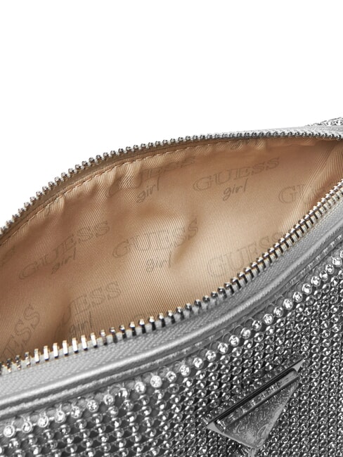 CRYSTAL Schultertasche mit Strasssteinen Silber - Damentaschen