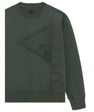 GUESS KIDS Kinder-Sweatshirt mit Logostickerei Dschungelgr&uuml;n - Sweatshirts Kinder - 3