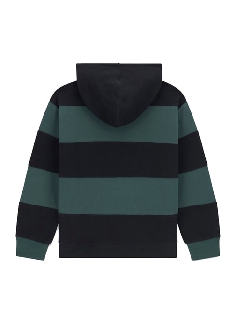 KIDS Gestreifter Kinderhoodie gr&uuml;n/schwarze Kombination - Sweatshirts Kinder
