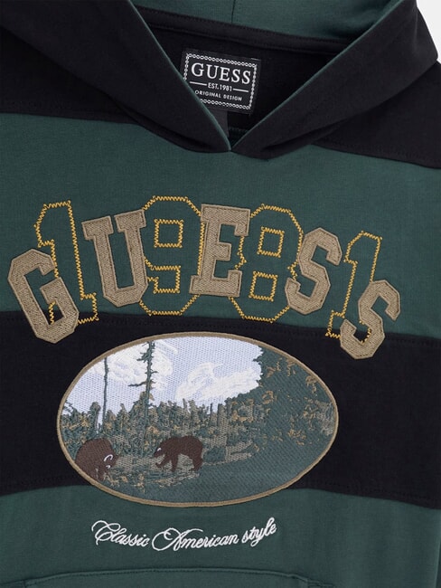 KIDS Gestreifter Kinderhoodie gr&uuml;n/schwarze Kombination - Sweatshirts Kinder