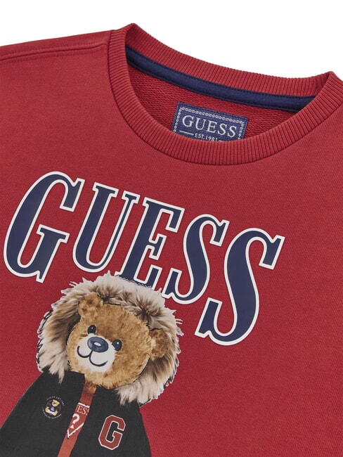 KIDS Baby-Sweatshirt mit Rundhalsausschnitt und Teddyb&auml;r-Print Chili rot - Sweatshirts Kinder