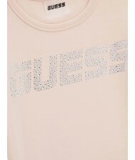 GUESS KIDS MINI ME Kurzarm-T-Shirt f&uuml;r M&auml;dchen mit Strasssteinen blasser Sand - Kinder-T-Shirt - 3