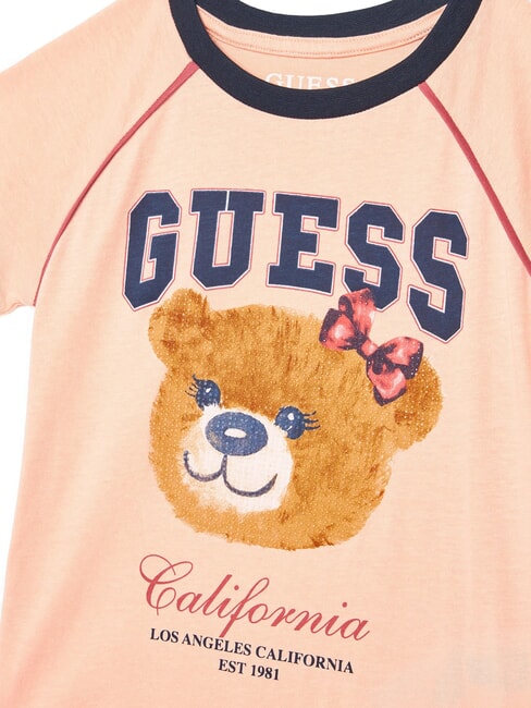 KIDS Kurz&auml;rmeliges T-Shirt mit Teddyb&auml;r-Print Pfirsich-Sonnenaufgang - Kinder-T-Shirt