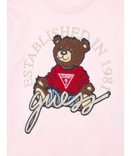 GUESS KIDS Lang&auml;rmeliges T-Shirt mit Teddyb&auml;r Zuckerwatte rosa - Kinder-T-Shirt - 3