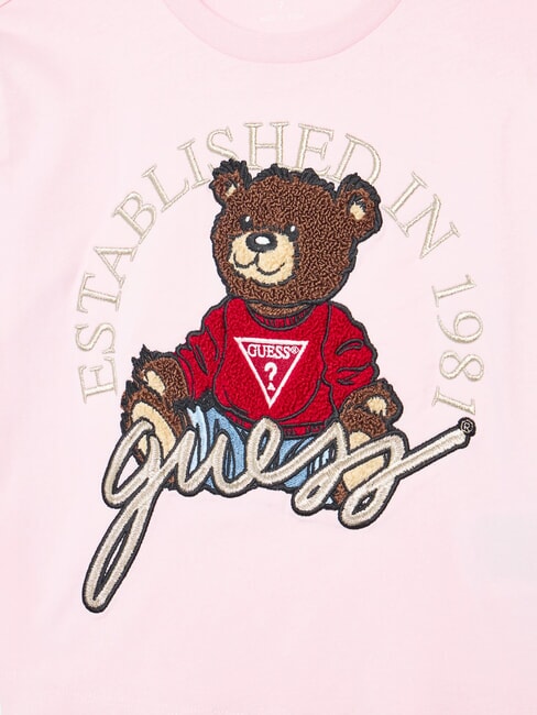 KIDS Lang&auml;rmeliges T-Shirt mit Teddyb&auml;r Zuckerwatte rosa - Kinder-T-Shirt