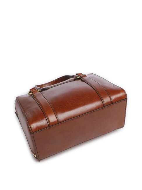 LAURA Ledertasche mit Schulterriemen BRAUN - Damentaschen