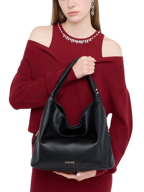 KALISKA Schultertasche mit Schultergurt SCHWARZ - Damentaschen