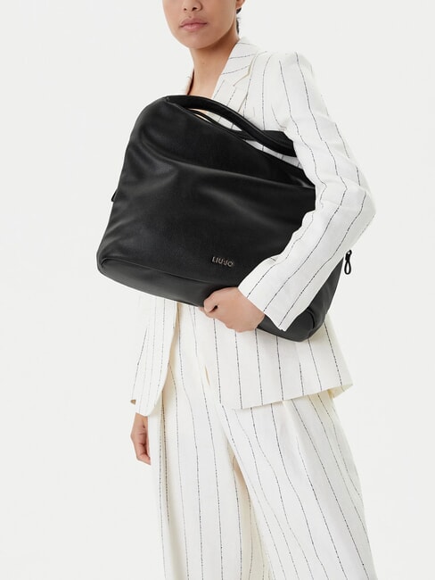 KALISKA Hobo-Schultertasche mit Schultergurt SCHWARZ - Damentaschen