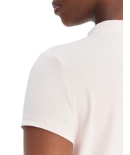 GUESS MOCK NECK ALL OVER 4G Schmal geschnittenes T-Shirt mit Strasssteinen Zartrosa - T-Shirts und Tops f&uuml;r Damen - 4