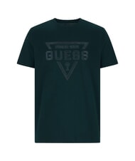 GUESS PAINTED TRIANGLE Kurzarm-T-Shirt in regul&auml;rer Passform dunkle Jade - Herren-T-Shirts - 4