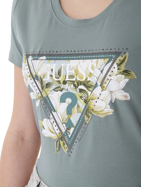 CAMELIA TRIANGLE Kurz&auml;rmeliges T-Shirt mit Aufdruck und Applikationen Heavy Metal Grau - T-Shirts und Tops f&uuml;r Damen