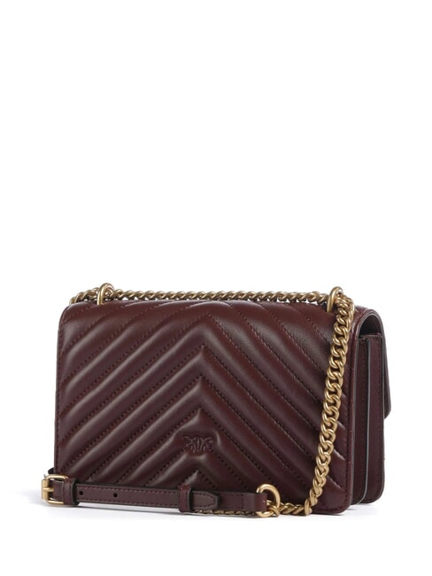 MINI LOVE BAG Eine Chevron-Tasche Burgunderwein-Antikgold - Damentaschen