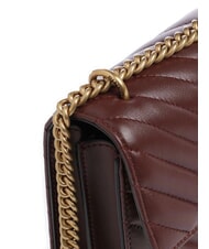 PINKO MINI LOVE BAG Eine Chevron-Tasche Burgunderwein-Antikgold - Damentaschen - 3