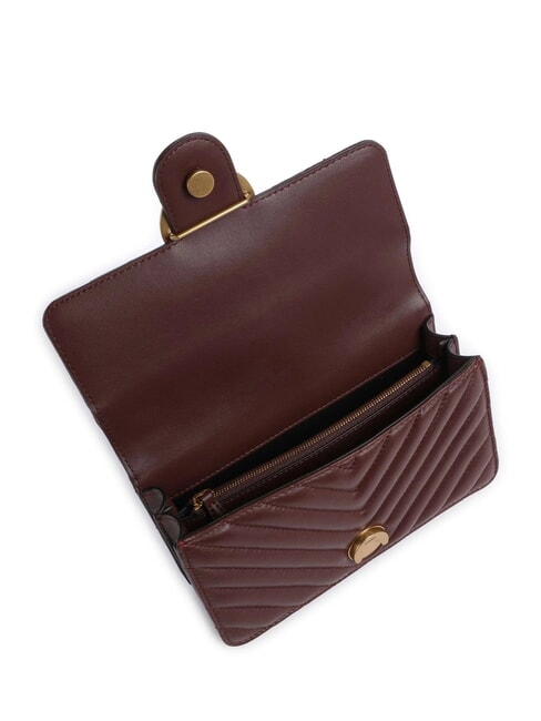 MINI LOVE BAG Eine Chevron-Tasche Burgunderwein-Antikgold - Damentaschen