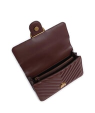 PINKO MINI LOVE BAG Eine Chevron-Tasche Burgunderwein-Antikgold - Damentaschen - 4