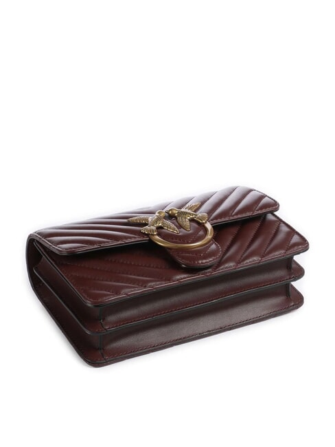 MINI LOVE BAG Eine Chevron-Tasche Burgunderwein-Antikgold - Damentaschen