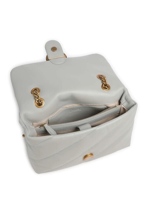 CLASSIC LOVE PUFF Tasche aus Nappaleder Perlgrau-Antikgold - Damentaschen