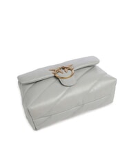 PINKO CLASSIC LOVE PUFF Tasche aus Nappaleder Perlgrau-Antikgold - Damentaschen - 5