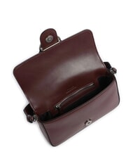 PINKO LOVE ONE SLOUCHY Mini-Umh&auml;ngetasche aus Leder Burgunderwein-altes Silber - Damentaschen - 4