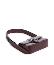 PINKO LOVE ONE SLOUCHY Mini-Umh&auml;ngetasche aus Leder Burgunderwein-altes Silber - Damentaschen - 5