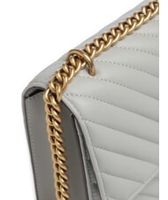 PINKO CLASSIC LOVE ONE Tasche aus Nappaleder Perlgrau-Antikgold - Damentaschen - 3