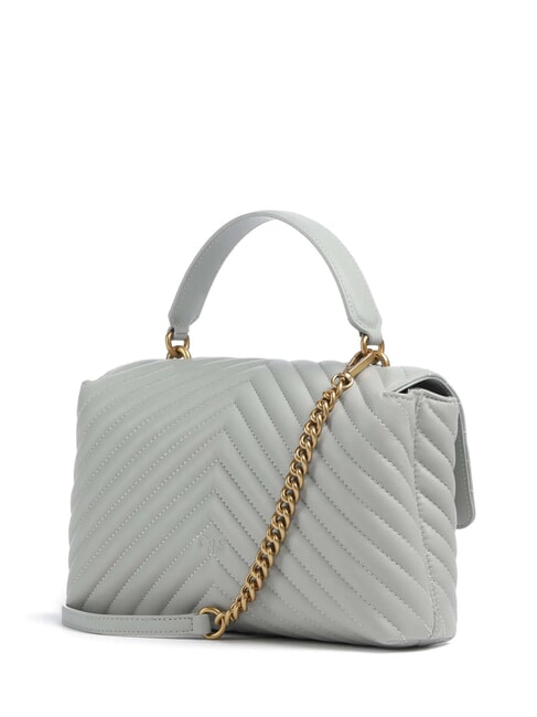 CLASSIC LADY LOVE BAG Chevron-Tasche Perlgrau-Antikgold - Damentaschen