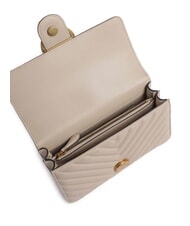 PINKO MINI LOVE BAG Eine Chevron-Tasche Beige-Rauchgrau-Antikgold - Damentaschen - 4