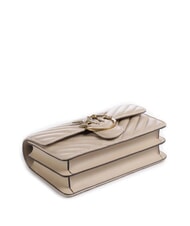 PINKO MINI LOVE BAG Eine Chevron-Tasche Beige-Rauchgrau-Antikgold - Damentaschen - 5