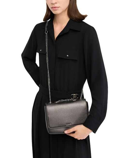 CALIWEN Wandelbare Umh&auml;ngetasche mit Kette Anthrazit met. - Damentaschen