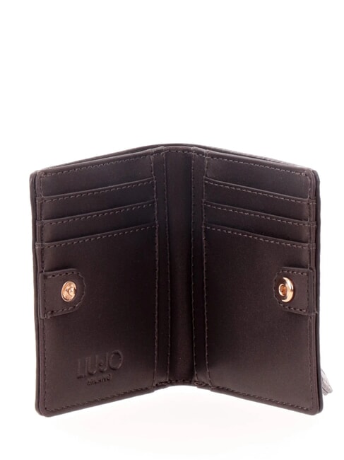 CALIWEN Kleines, zweifach gefaltetes Portemonnaie dunkles helles Metall - Brieftaschen Damen