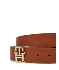TOMMY HILFIGER TH LOGO Wendbarer Lederg&uuml;rtel Cognac / Zuckerrohr Mono - G&uuml;rtel - 3