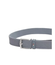 TOMMY HILFIGER DENTON ELASTIC Herren-G&uuml;rtel aus gewebtem Stoff bew&ouml;lktes Grau - G&uuml;rtel - 3