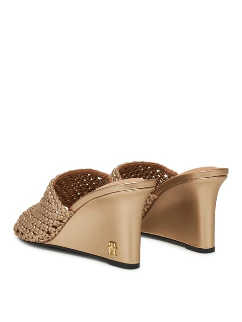 TH Hohe, metallisch gl&auml;nzende H&auml;kelsandalen Gold - Damenschuhe