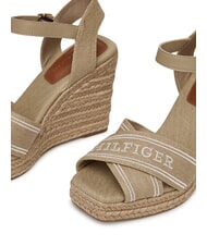 TOMMY HILFIGER TH Keilsandalen aus Canvas Meerrettich - Damenschuhe - 3