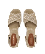 TOMMY HILFIGER TH Keilsandalen aus Canvas Meerrettich - Damenschuhe - 4