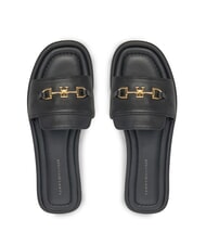 TOMMY HILFIGER TH Lederpantoffeln mit Logo Schwarz - Damenschuhe - 3