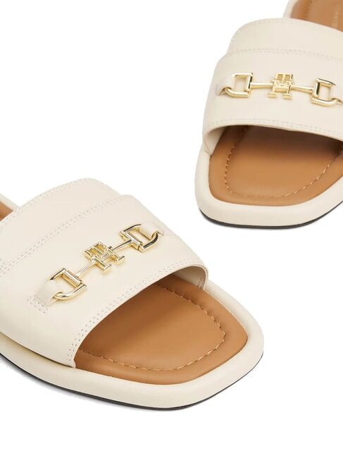 TH Lederpantoffeln mit Logo Musselin - Damenschuhe