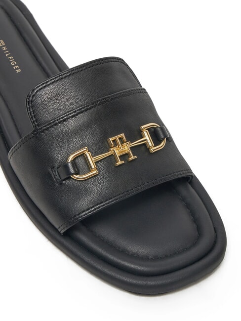 TH Lederpantoffeln mit Logo Schwarz - Damenschuhe