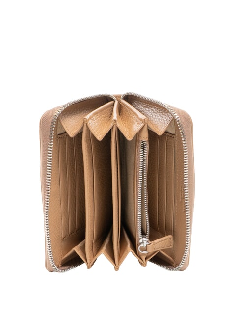 GRAIN Mittelgro&szlig;e Lederbrieftasche mit umlaufendem Rei&szlig;verschluss Ton - Brieftaschen Damen