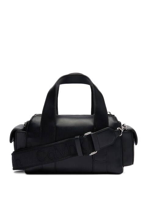 SIGNATURE LOGO STRAP Handtasche mit Schulterriemen schwarz / altsilber - Damentaschen