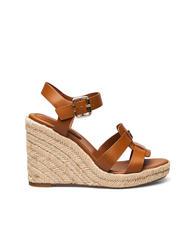 TOMMY HILFIGER TH Hohe Espadrilles-Keilsandalen aus Leder Cognacbraun - Damenschuhe - 3