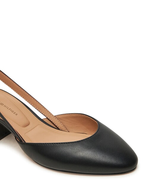 ELEGANT Lederpumps mit Fersenriemen Schwarz - Damenschuhe