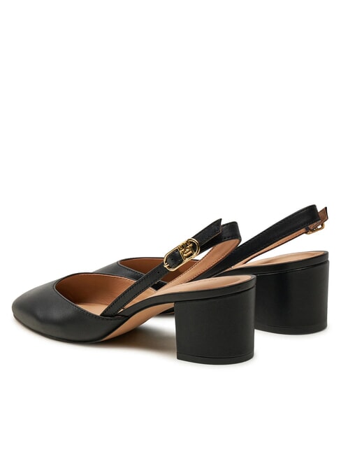 ELEGANT Lederpumps mit Fersenriemen Schwarz - Damenschuhe