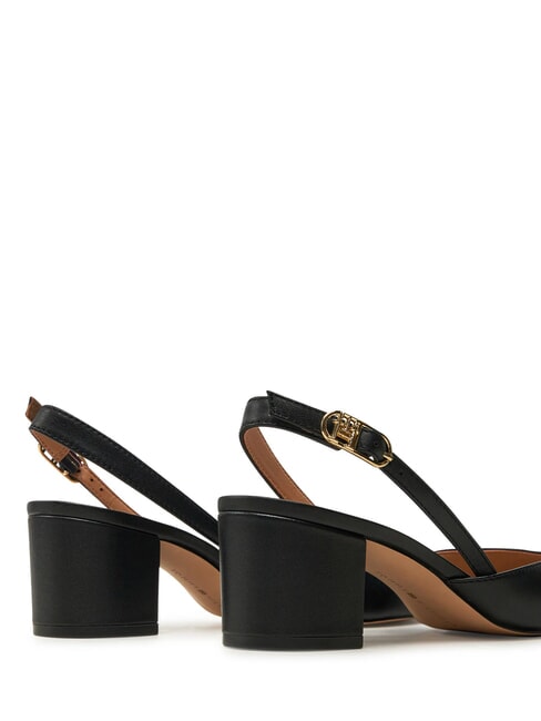 ELEGANT Lederpumps mit Fersenriemen Schwarz - Damenschuhe