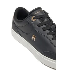 TOMMY HILFIGER ESSENTIAL CHIC COURT Damen-Sneaker aus Leder Schwarz - Damenschuhe - 3