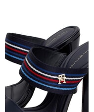 TOMMY HILFIGER SLIDE Hohe Sandalen mit Logoband Weltraumblau - Damenschuhe - 4